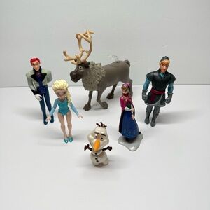 Disney Frozen Toys & Figures Lot of 6 Elsa Anna Olaf Sven Reindeer Kristoff Hans